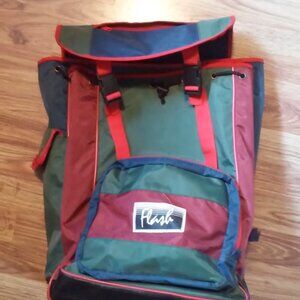 Backpack Large Flash Retro Unused 18 x14 x11 Adjustable Padded Straps Pockets Ke